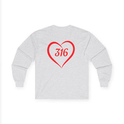 Collection of Heart 316 Unisex Ultra Cotton Long Sleeve Tee - Perfect Gift for Faith & Love Events in a gallery layout