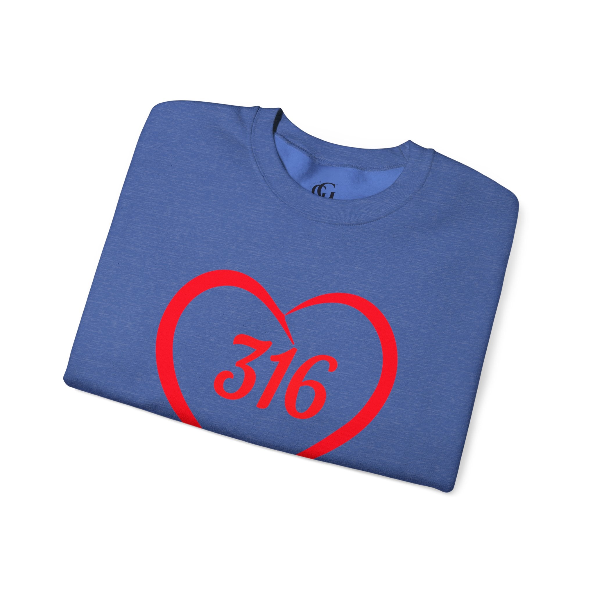 Collection of 316 Heart Graphic Unisex Crewneck Sweatshirt - Cozy Casual Love in a gallery layout