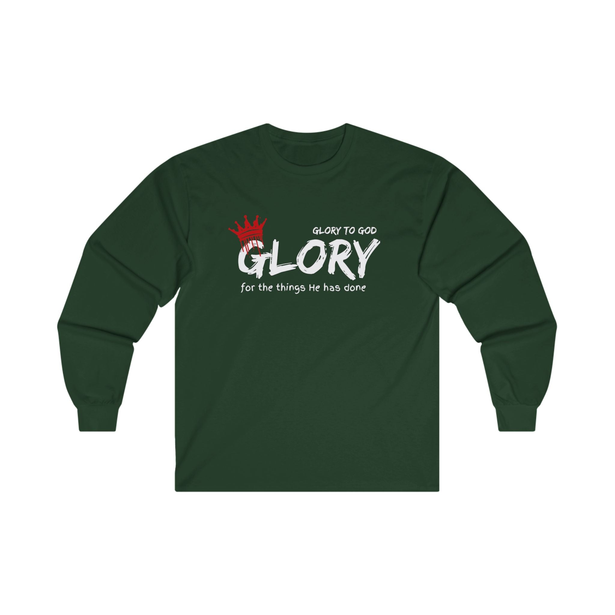 Collection of Unisex Long Sleeve Tee - 'Glory' To God - Comfortable & Stylish Apparel for All Occasions in a gallery layout