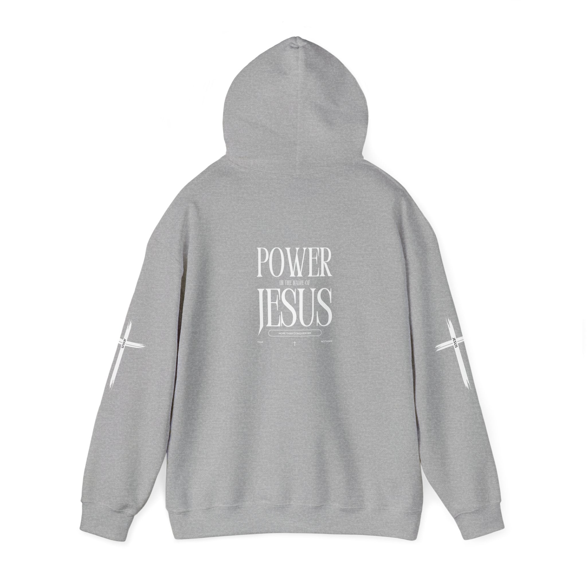 Collection of Power in the Name of Jesus Hoodie - Unisex Heavy Blend Sweatshirt for Faith and Inspiration in a gallery layout