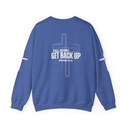 Collection of Inspirational Crewneck Sweatshirt - 'Get Back Up' Proverbs 24:16 in a gallery layout