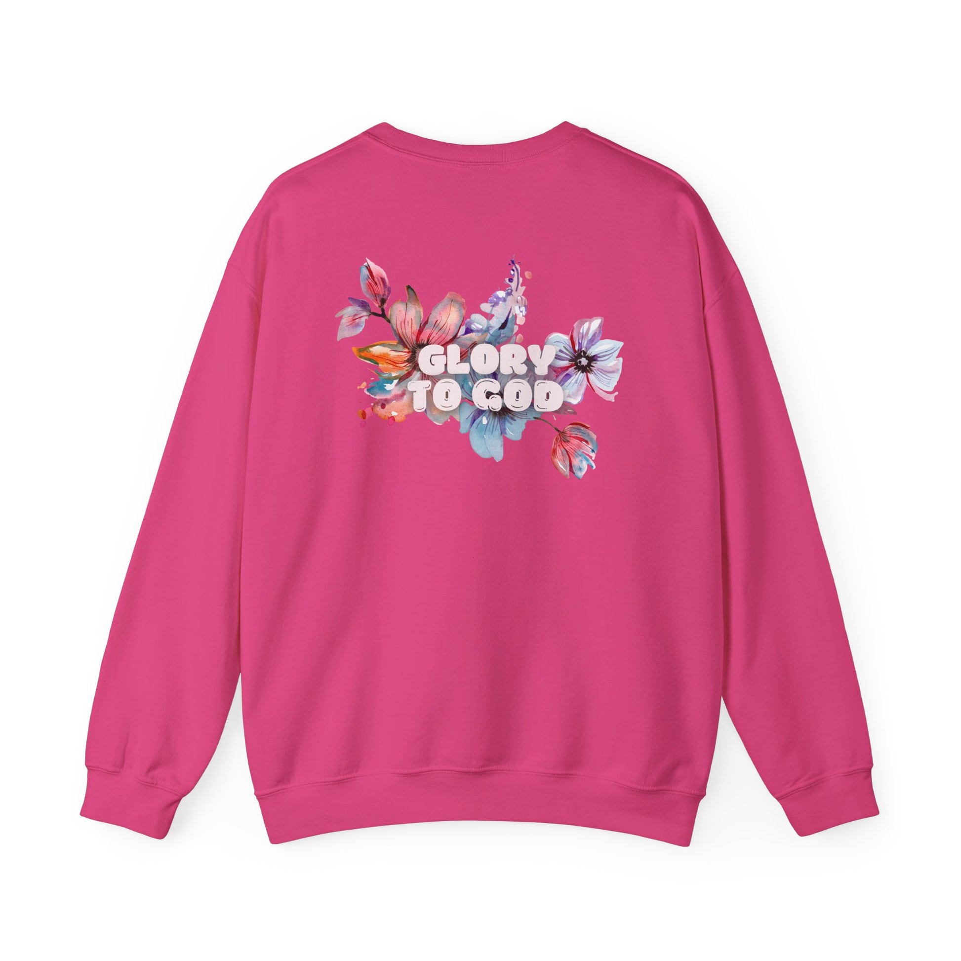 "Glory to God" Floral Crewneck Sweatshirt: no-chenille patch