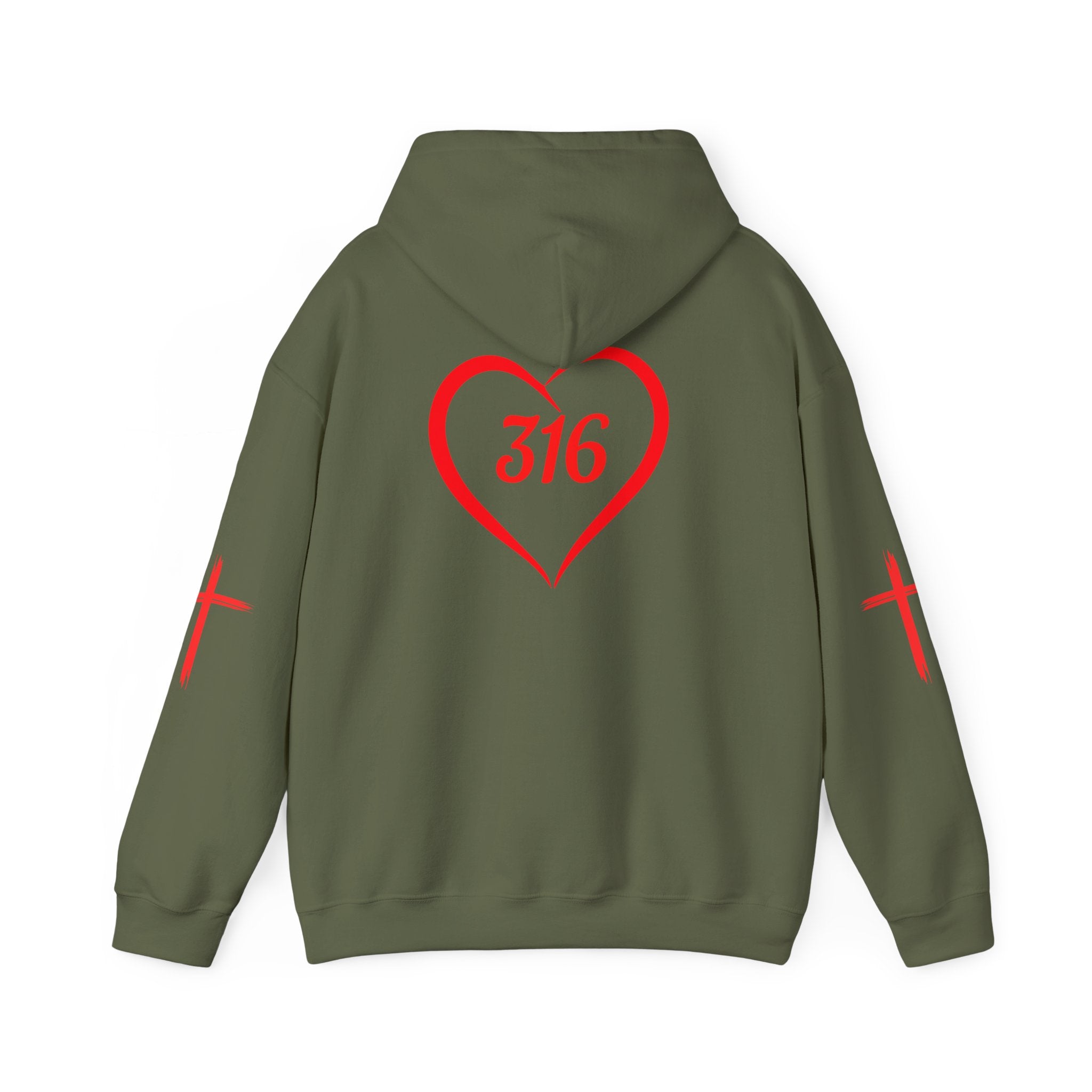 Collection of Heart 316 Unisex Heavy Blend Hooded Sweatshirt - Comfortable Faith-Inspired Apparel in a gallery layout