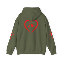 Collection of Heart 316 Unisex Heavy Blend Hooded Sweatshirt - Comfortable Faith-Inspired Apparel in a gallery layout