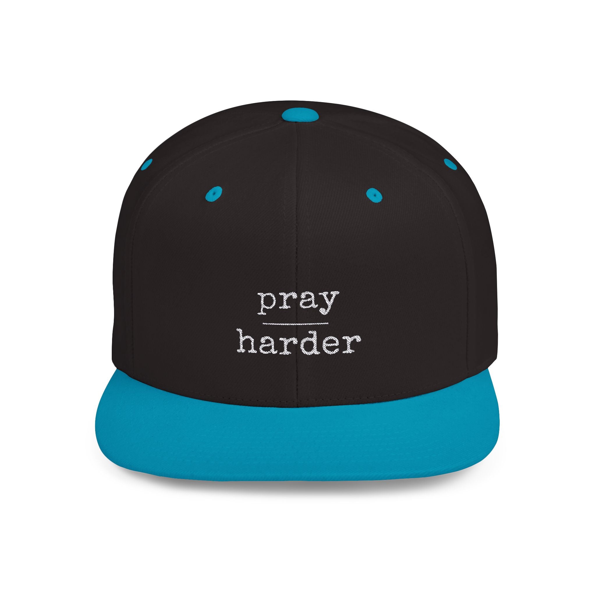 Collection of Pray Harder Flat Bill Snapback Hat - Motivational Cap for Daily Inspiration in a gallery layout