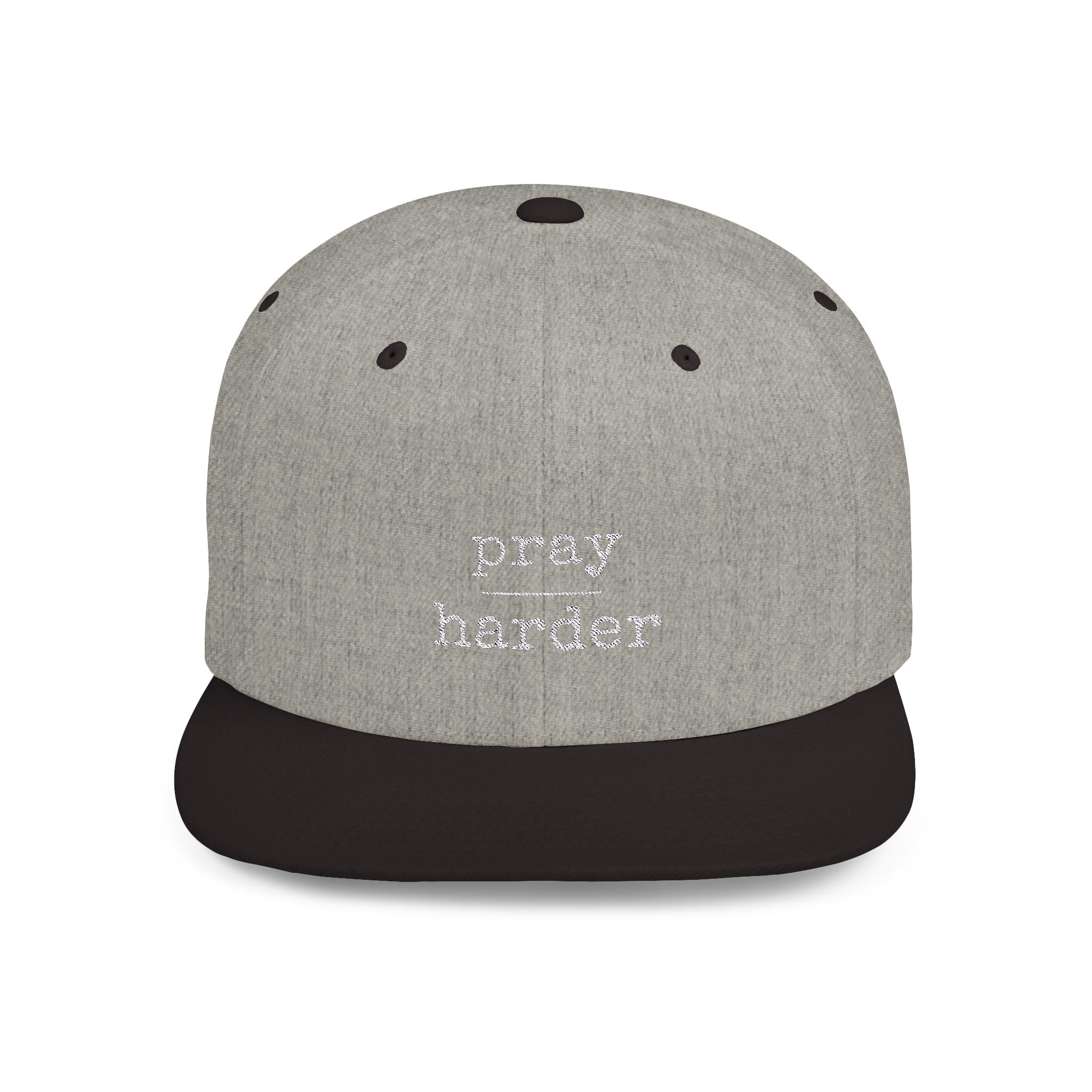 Collection of Pray Harder Flat Bill Snapback Hat - Motivational Cap for Daily Inspiration in a gallery layout