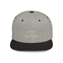 Collection of Pray Harder Flat Bill Snapback Hat - Motivational Cap for Daily Inspiration in a gallery layout