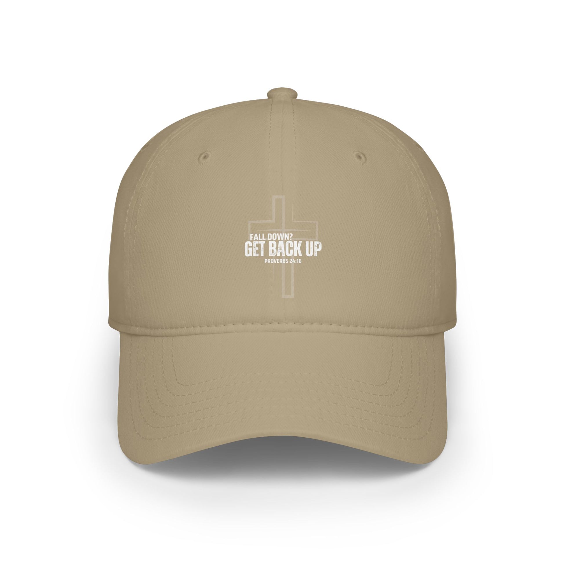 Inspirational Low Profile Baseball Cap - "Get Back Up" Faith-Based Hat