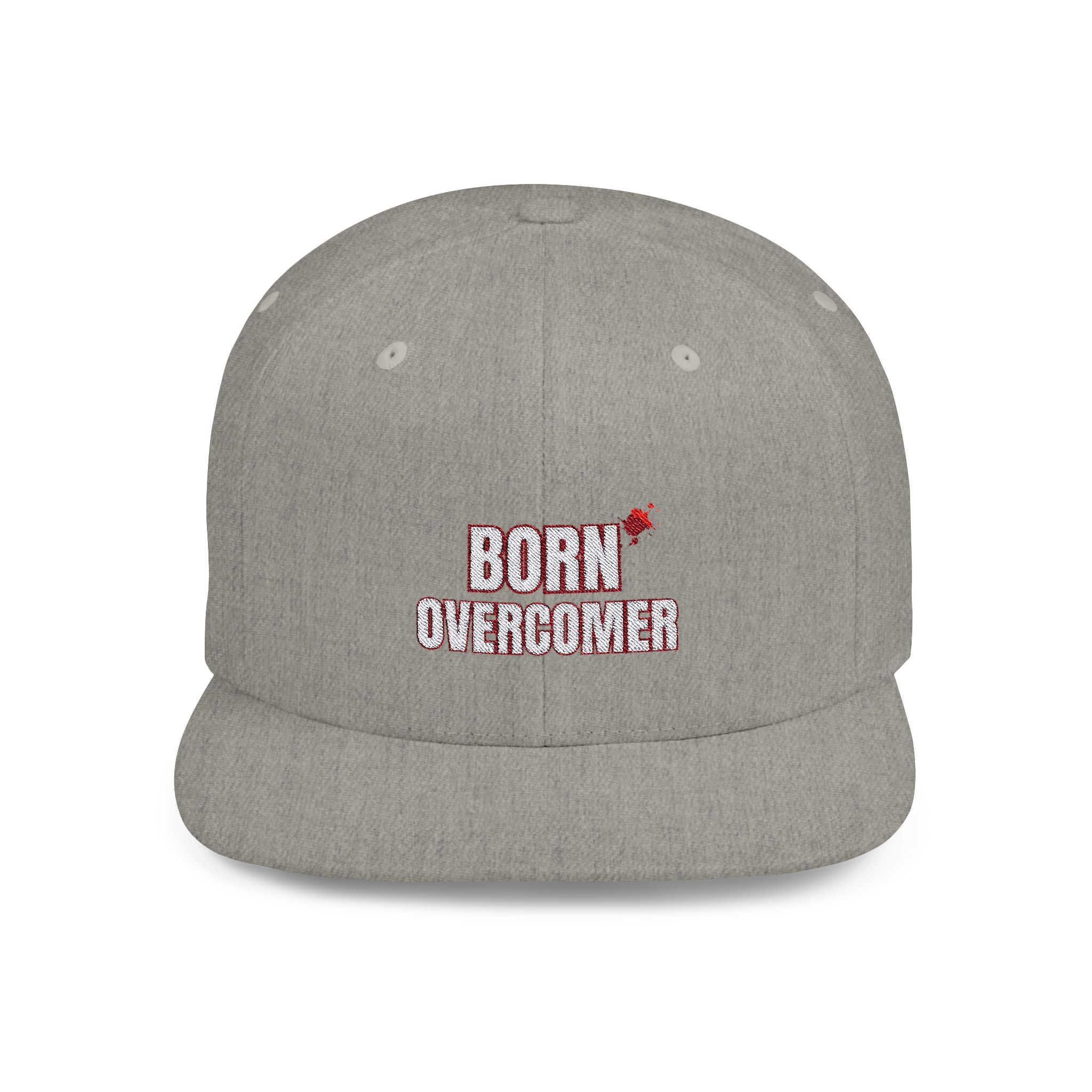 Collection of Born Overcomer Flat Bill Snapback Cap - Inspirational Hat for Motivated Individuals in a gallery layout