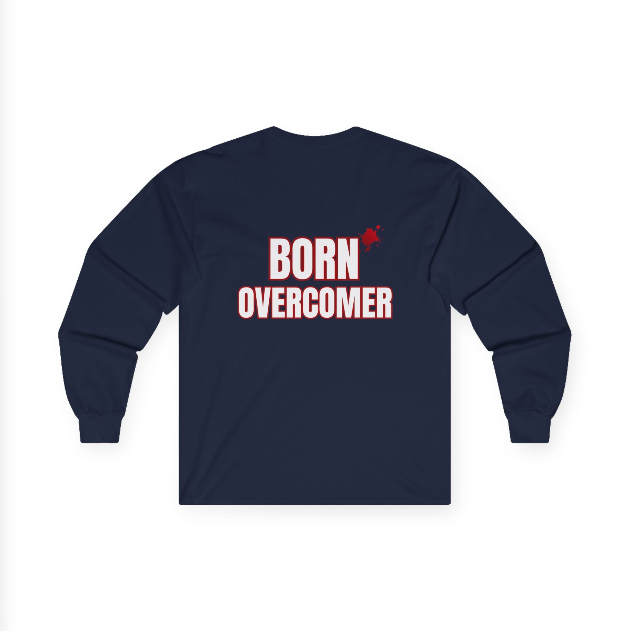 Collection of Born Overcomer Unisex Long Sleeve Tee - Inspirational Motivational Shirt in a gallery layout