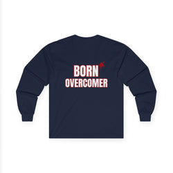 Collection of Born Overcomer Unisex Long Sleeve Tee - Inspirational Motivational Shirt in a gallery layout