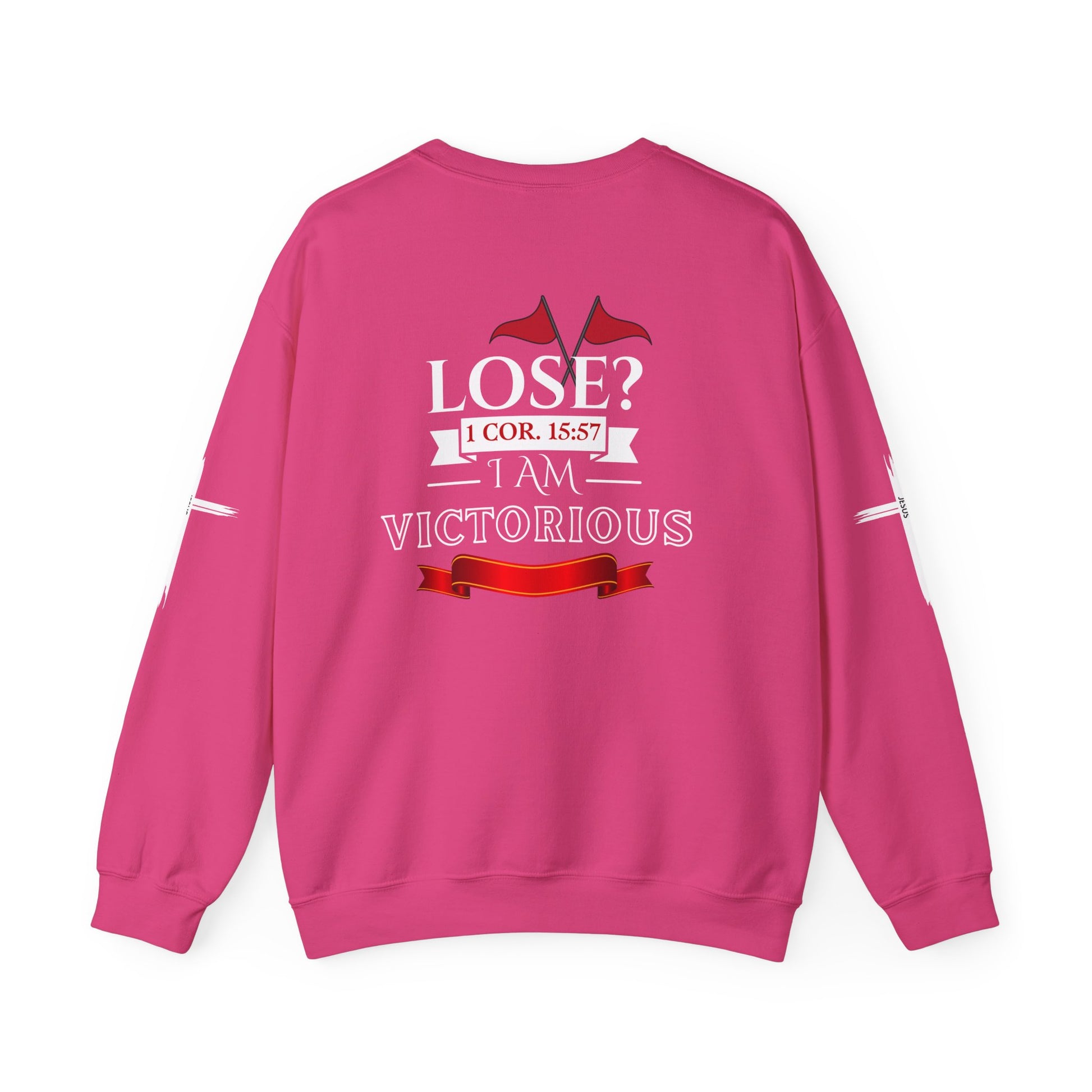 Inspirational Crewneck Sweatshirt - I AM VICTORIOUS 1 COR. 15:57 | Faith & Victory Apparel