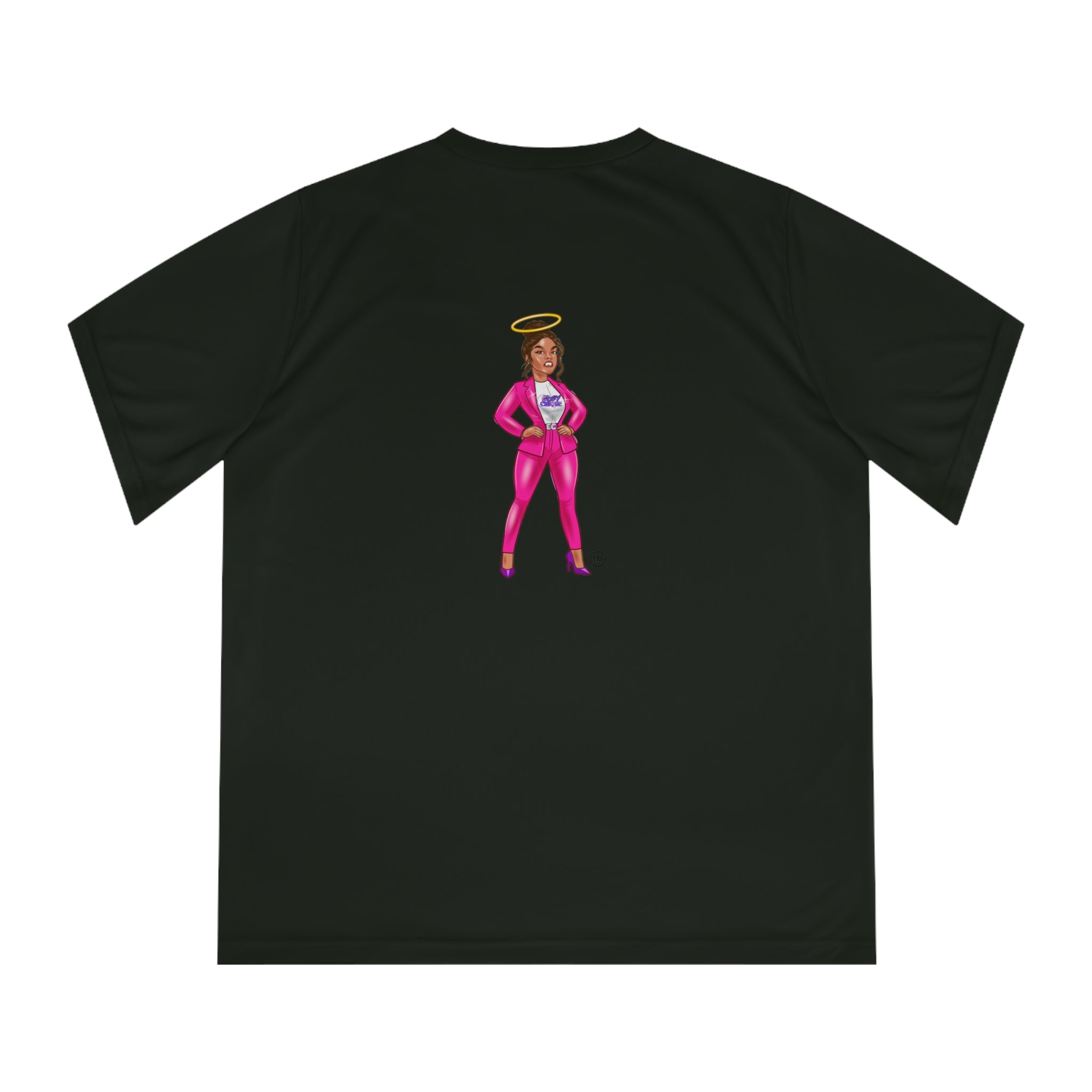 Collection of Edgy Chique Women's V-Neck Performance T-Shirt - Bold Graphic Tee for Active Lifestyle in a gallery layout