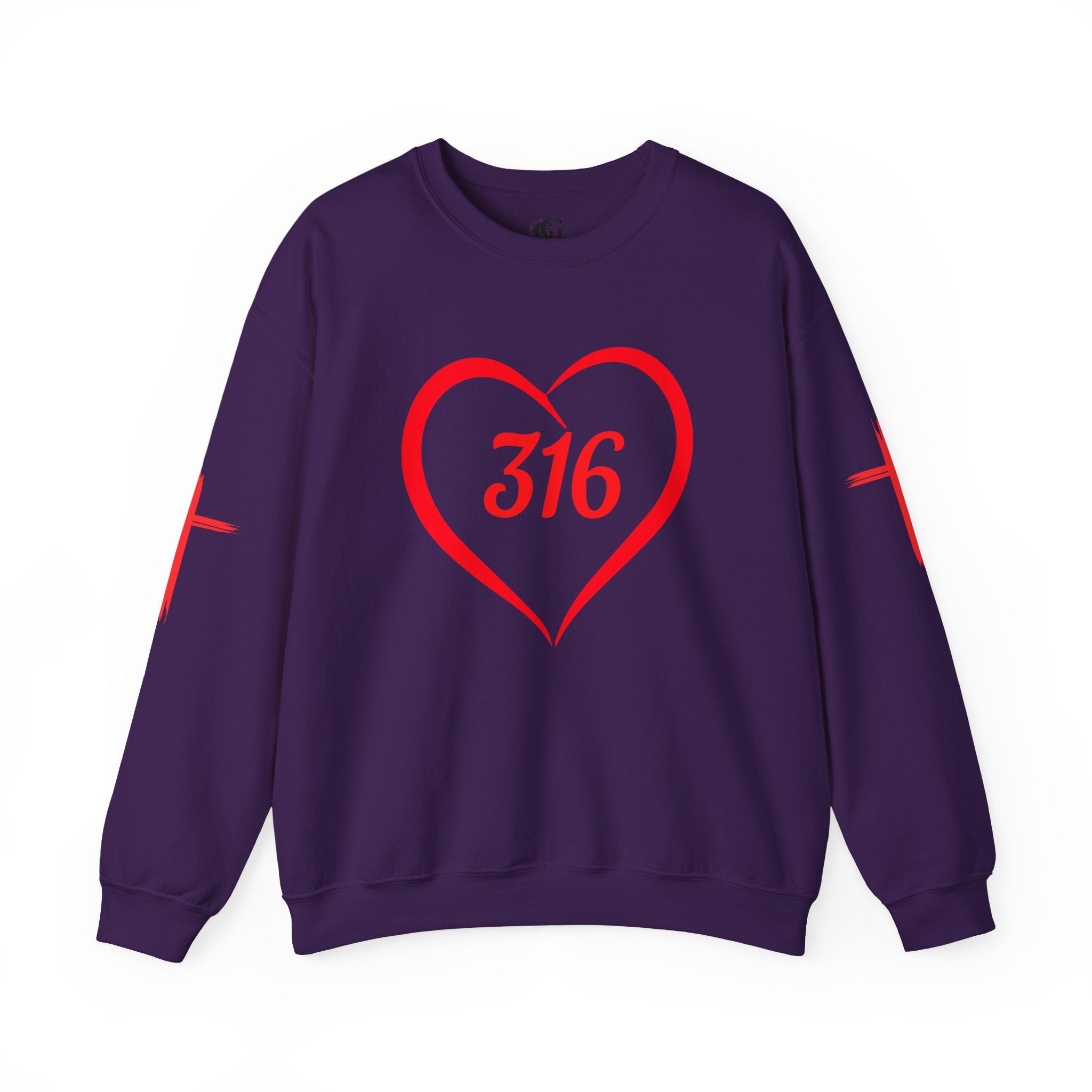 Collection of 316 Heart Graphic Unisex Crewneck Sweatshirt - Cozy Casual Love in a gallery layout