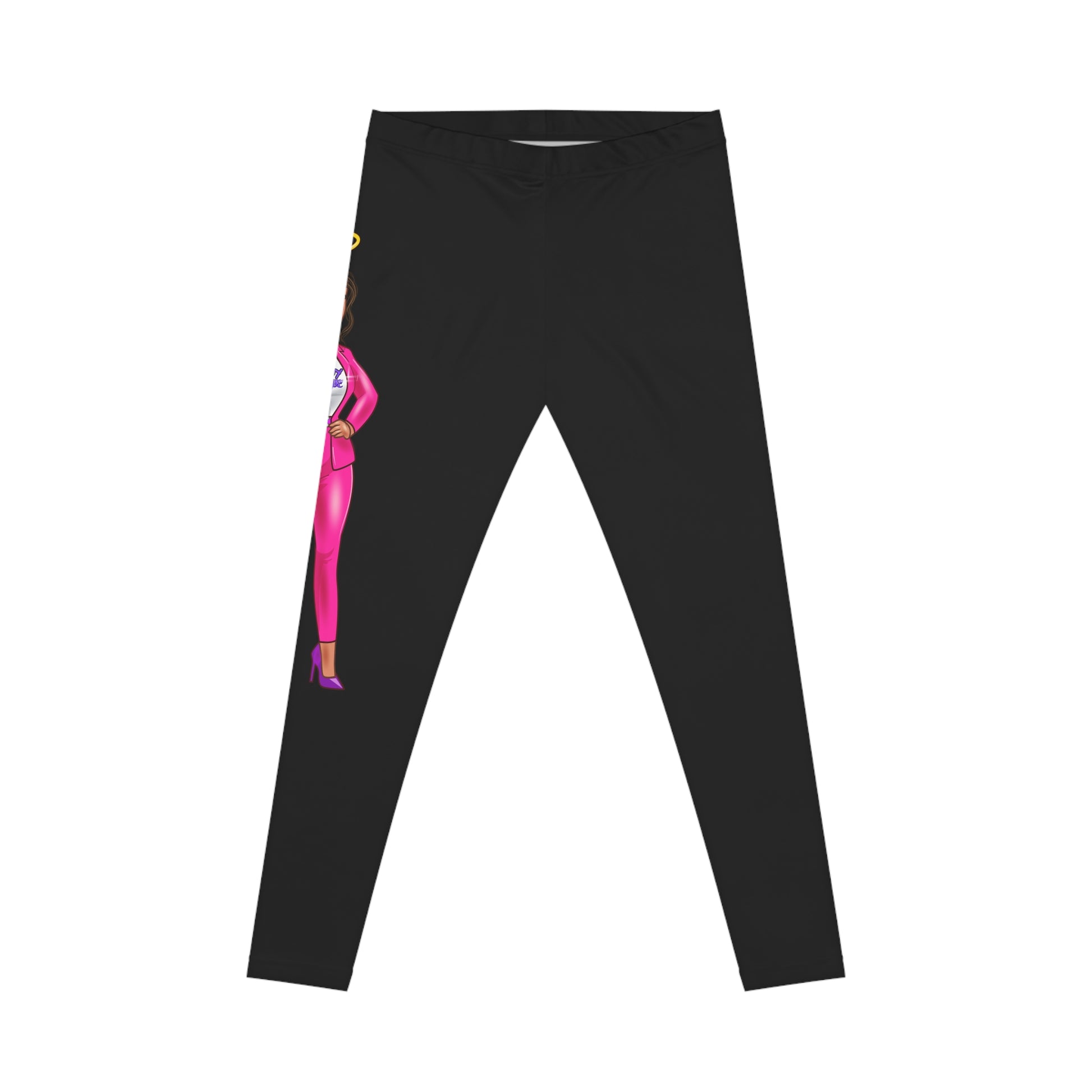 Edgy Chique Empowerment Graphic Leggings for Women - Casual, Stylish Activewear with Inspirational Design