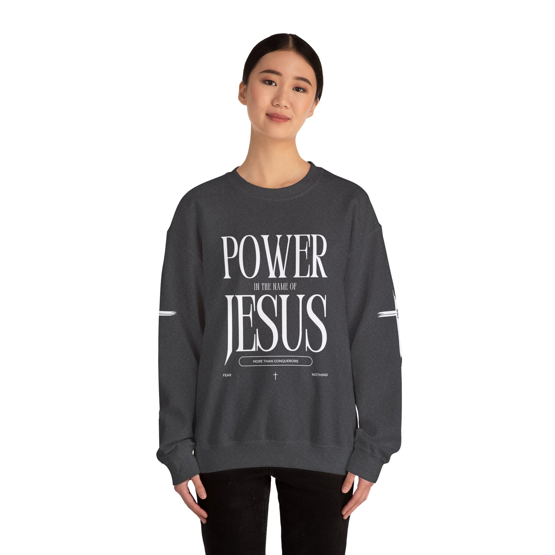 Power In the Name of Jesus Unisex Crewneck Sweatshirt for Comfort Lovers