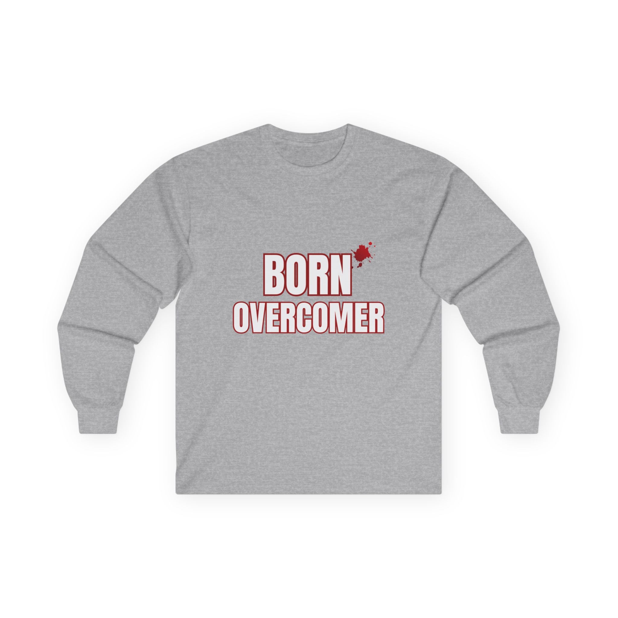 Collection of Born Overcomer Unisex Long Sleeve Tee - Inspirational Motivational Shirt in a gallery layout