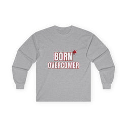 Collection of Born Overcomer Unisex Long Sleeve Tee - Inspirational Motivational Shirt in a gallery layout