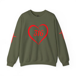 Collection of 316 Heart Graphic Unisex Crewneck Sweatshirt - Cozy Casual Love in a gallery layout