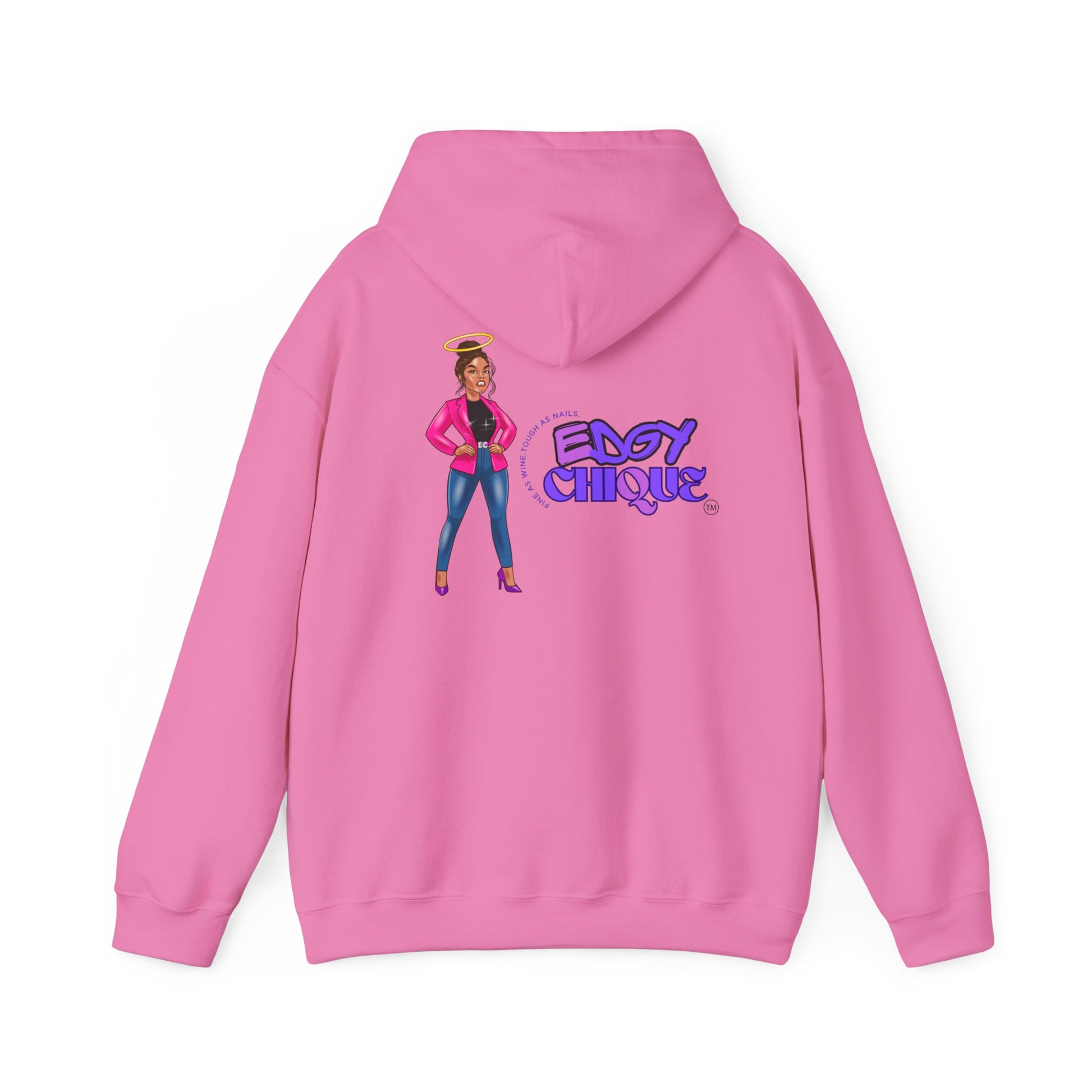 Edgy Chique Unisex Heavy Blend™ Hooded Sweatshirt - Trendy Graphic Pullover for Streetwear Enthusiasts