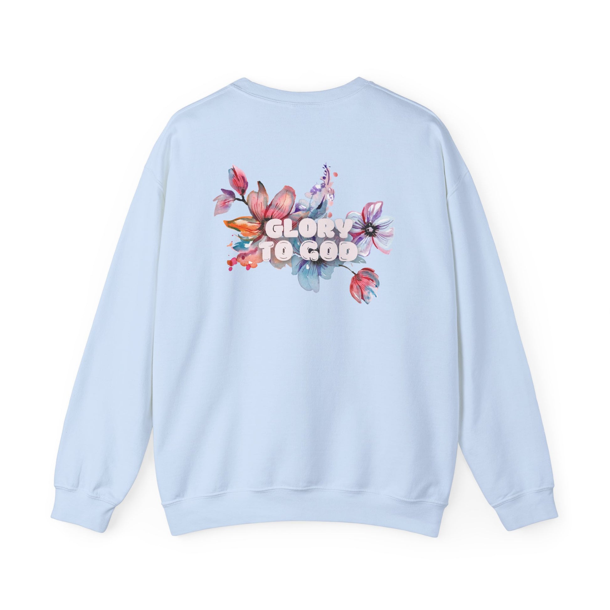 "Glory to God" Floral Crewneck Sweatshirt: no-chenille patch