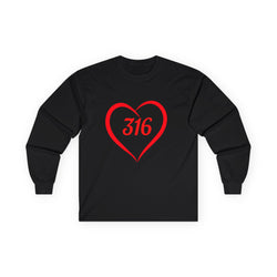 Collection of Heart 316 Unisex Ultra Cotton Long Sleeve Tee - Perfect Gift for Faith & Love Events in a gallery layout