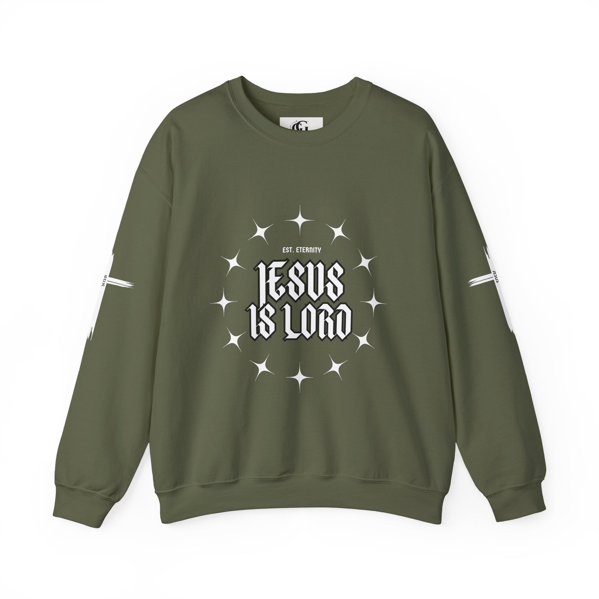 Faith-Inspired Unisex Heavy Blend Crewneck Sweatshirt - 'Jesus Is Lord' Design