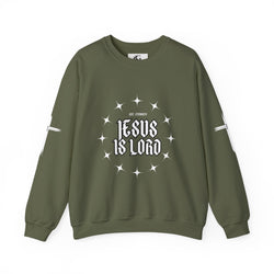 Collection of Faith-Inspired Unisex Heavy Blend Crewneck Sweatshirt - 'Jesus Is Lord' Design in a gallery layout