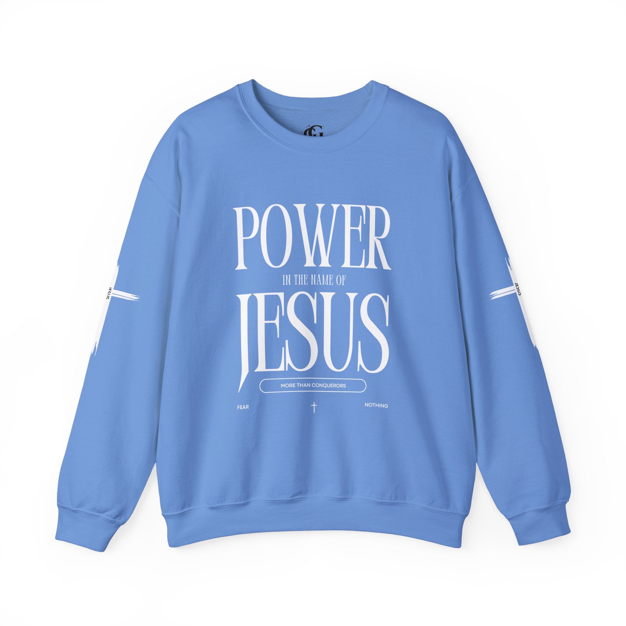 Collection of Power In the Name of Jesus Unisex Crewneck Sweatshirt for Comfort Lovers in a gallery layout