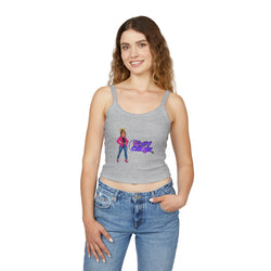 Collection of Edgy Chic Women's Spaghetti Strap Tank Top - Bold Graphic Design for Fashion-Forward Style in a gallery layout