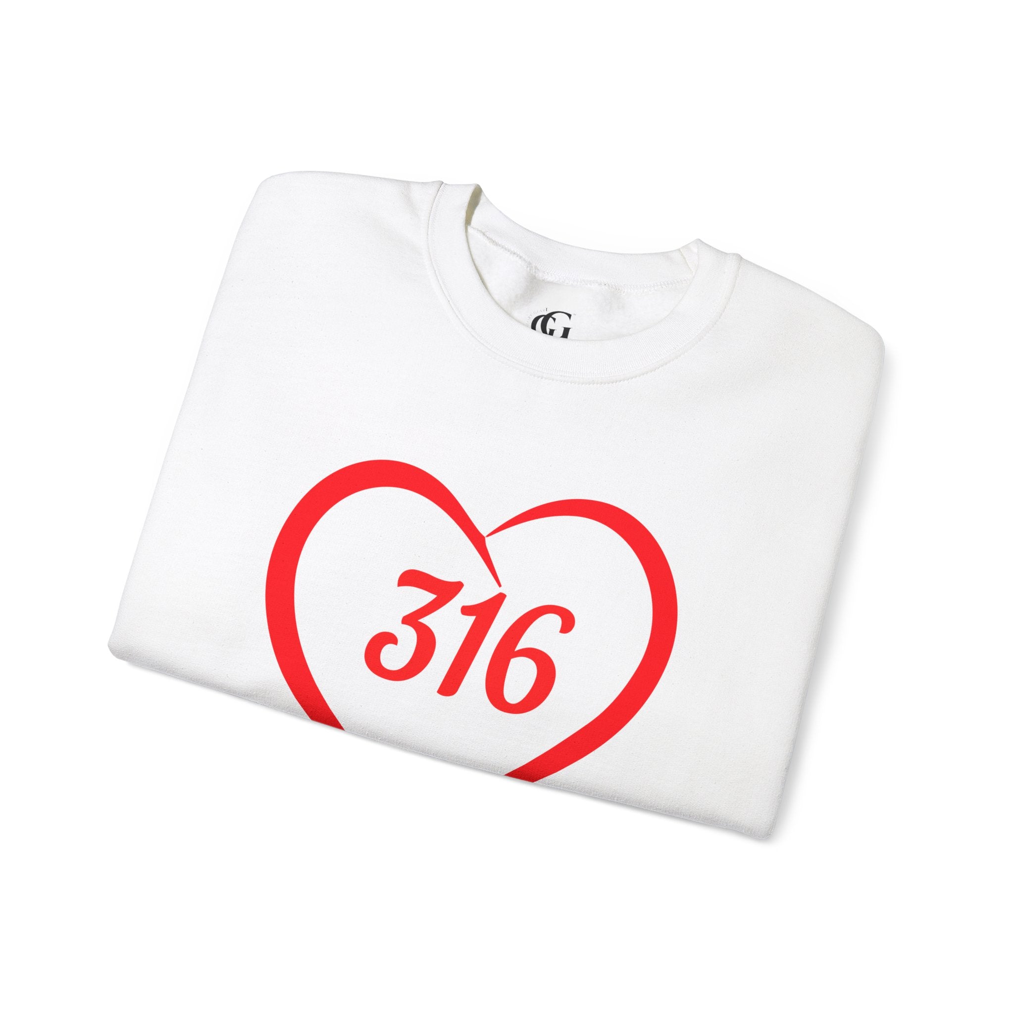 Collection of 316 Heart Graphic Unisex Crewneck Sweatshirt - Cozy Casual Love in a gallery layout