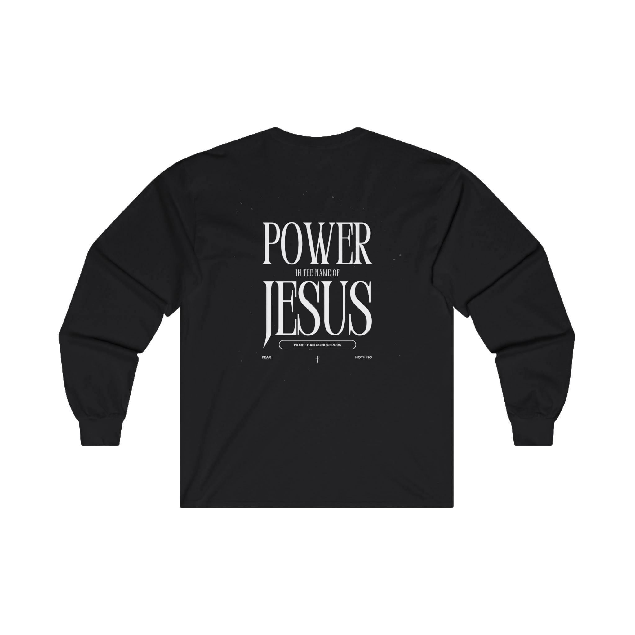 Collection of Power in the Name of Jesus Unisex Long Sleeve Tee - Faith-Based Spiritual Apparel in a gallery layout