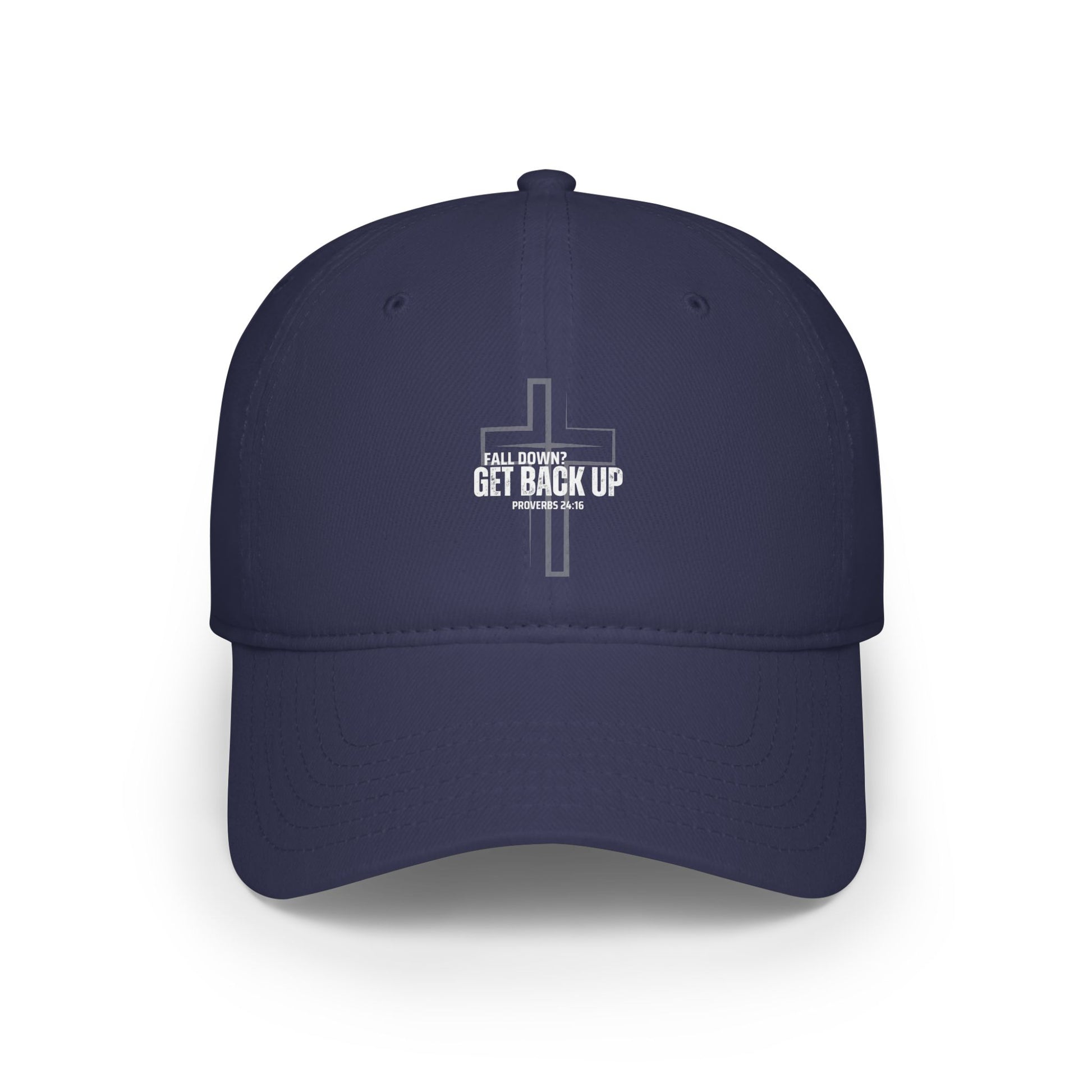 Inspirational Low Profile Baseball Cap - "Get Back Up" Faith-Based Hat