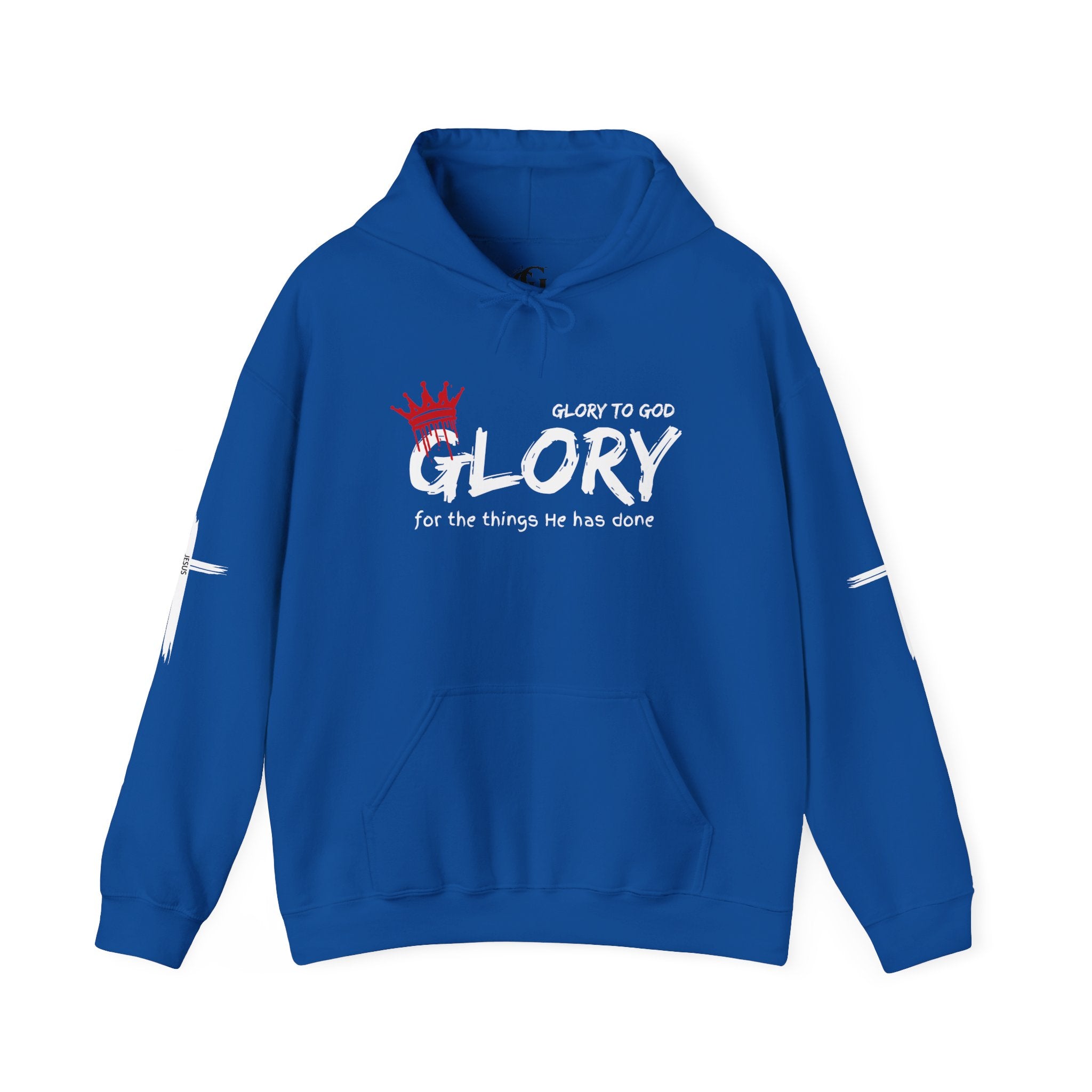 Collection of Glory to God Crown & Cross Unisex Hoodie in a gallery layout