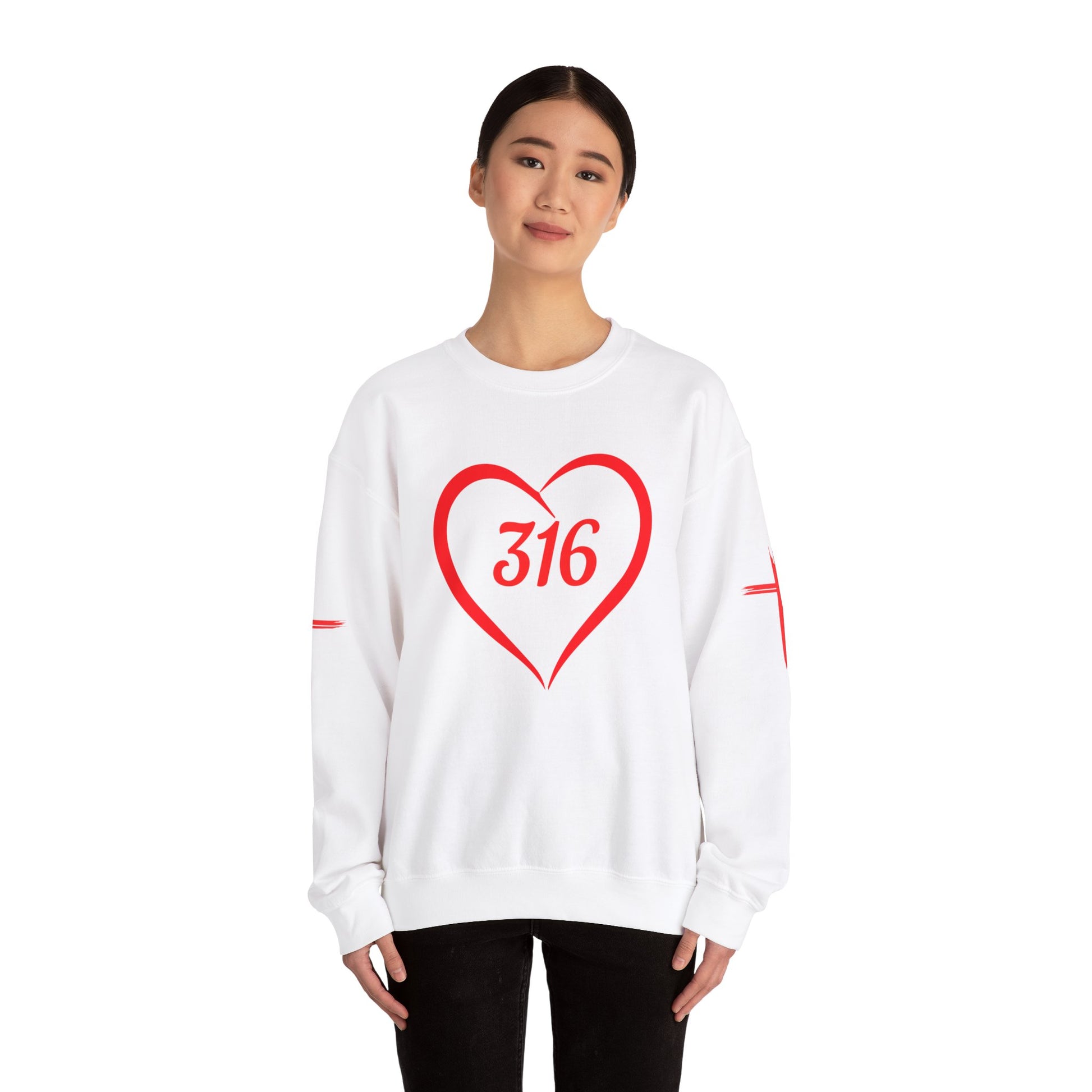 316 Heart Graphic Unisex Crewneck Sweatshirt - Cozy Casual Love