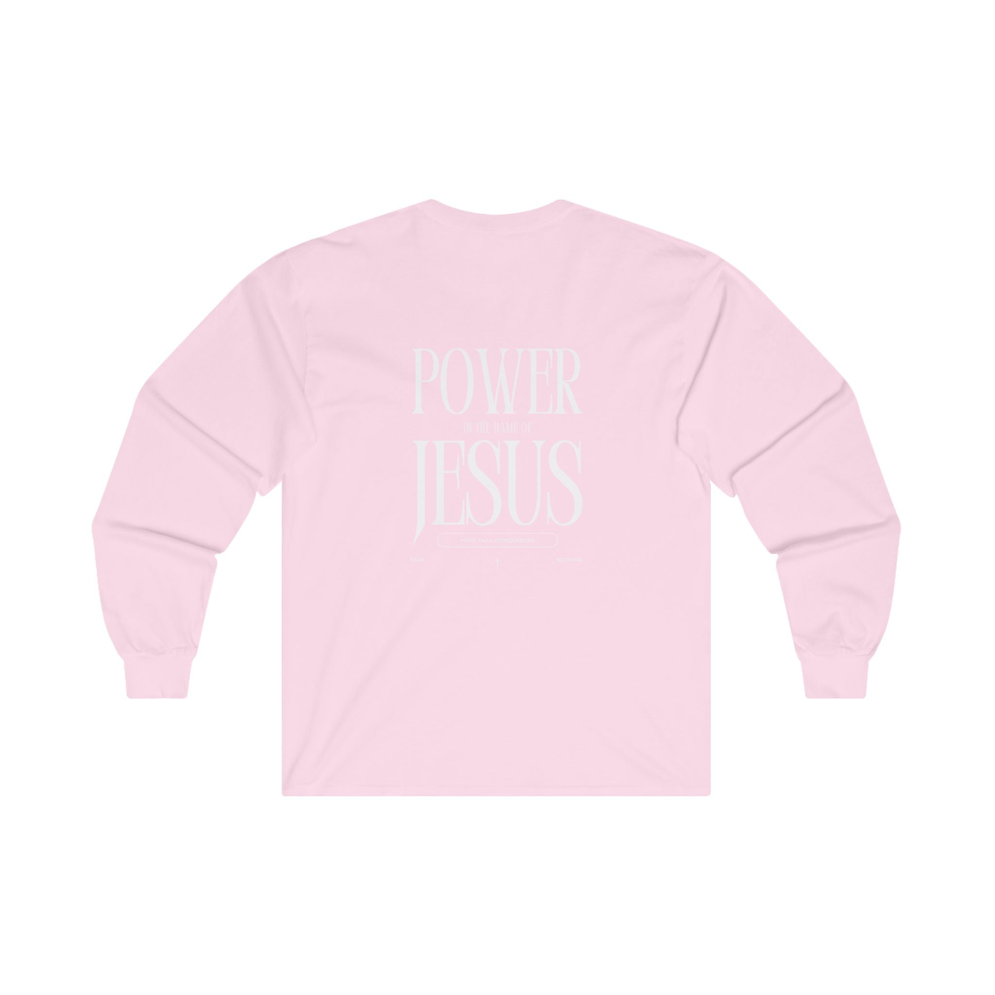 Collection of Power in the Name of Jesus Unisex Long Sleeve Tee - Faith-Based Spiritual Apparel in a gallery layout