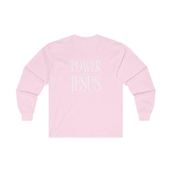 Collection of Power in the Name of Jesus Unisex Long Sleeve Tee - Faith-Based Spiritual Apparel in a gallery layout