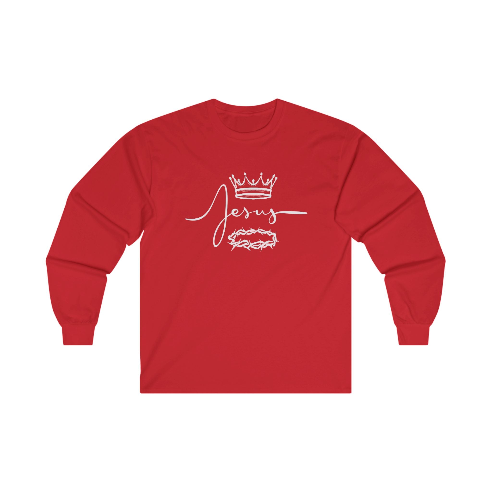 Collection of Crown & Thorn Jesus Unisex Long Sleeve Tee - Faith Inspired Apparel in a gallery layout