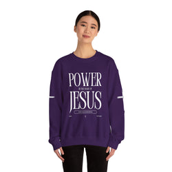 Collection of Power In the Name of Jesus Unisex Crewneck Sweatshirt for Comfort Lovers in a gallery layout