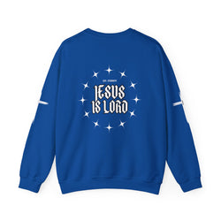 Collection of Faith-Inspired Unisex Heavy Blend Crewneck Sweatshirt - 'Jesus Is Lord' Design in a gallery layout