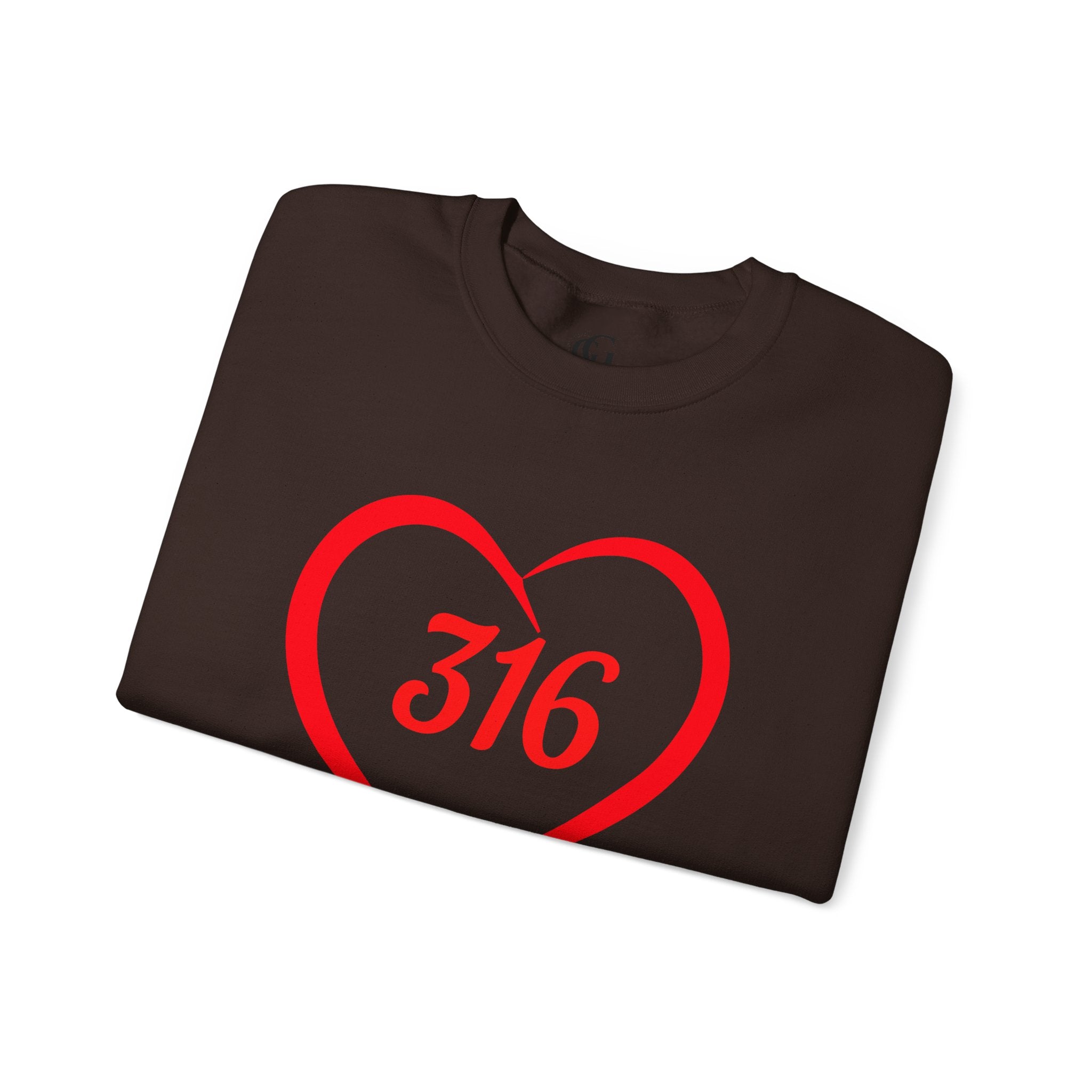 Collection of 316 Heart Graphic Unisex Crewneck Sweatshirt - Cozy Casual Love in a gallery layout