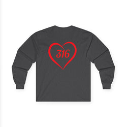 Collection of Heart 316 Unisex Ultra Cotton Long Sleeve Tee - Perfect Gift for Faith & Love Events in a gallery layout