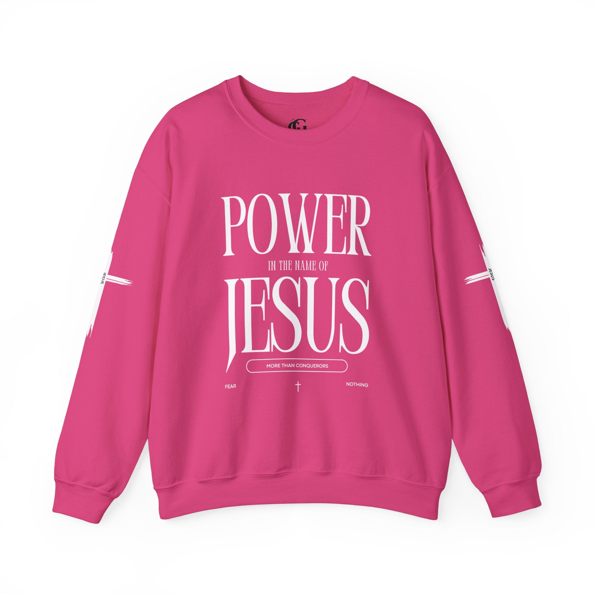 Collection of Power In the Name of Jesus Unisex Crewneck Sweatshirt for Comfort Lovers in a gallery layout