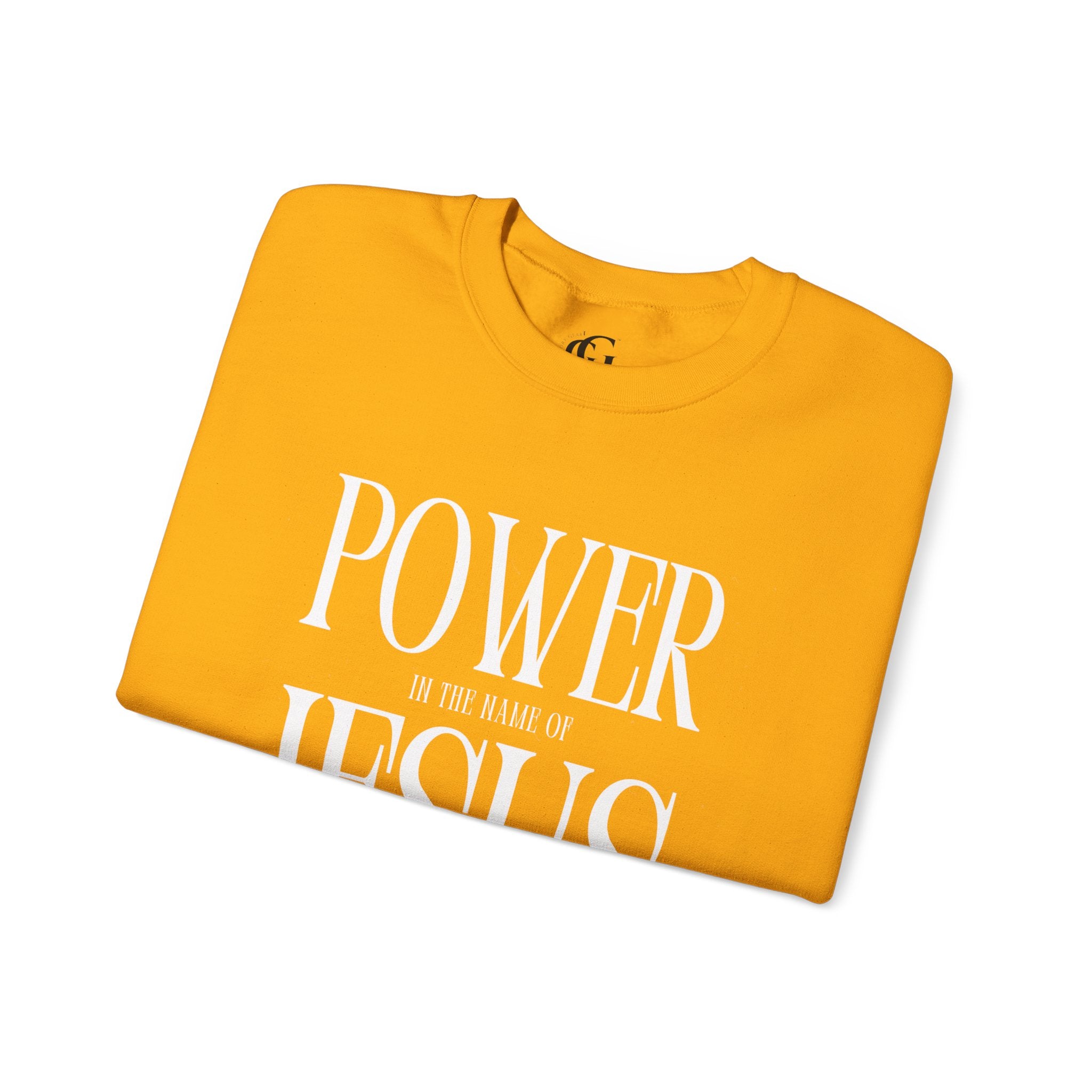 Collection of Power In the Name of Jesus Unisex Crewneck Sweatshirt for Comfort Lovers in a gallery layout