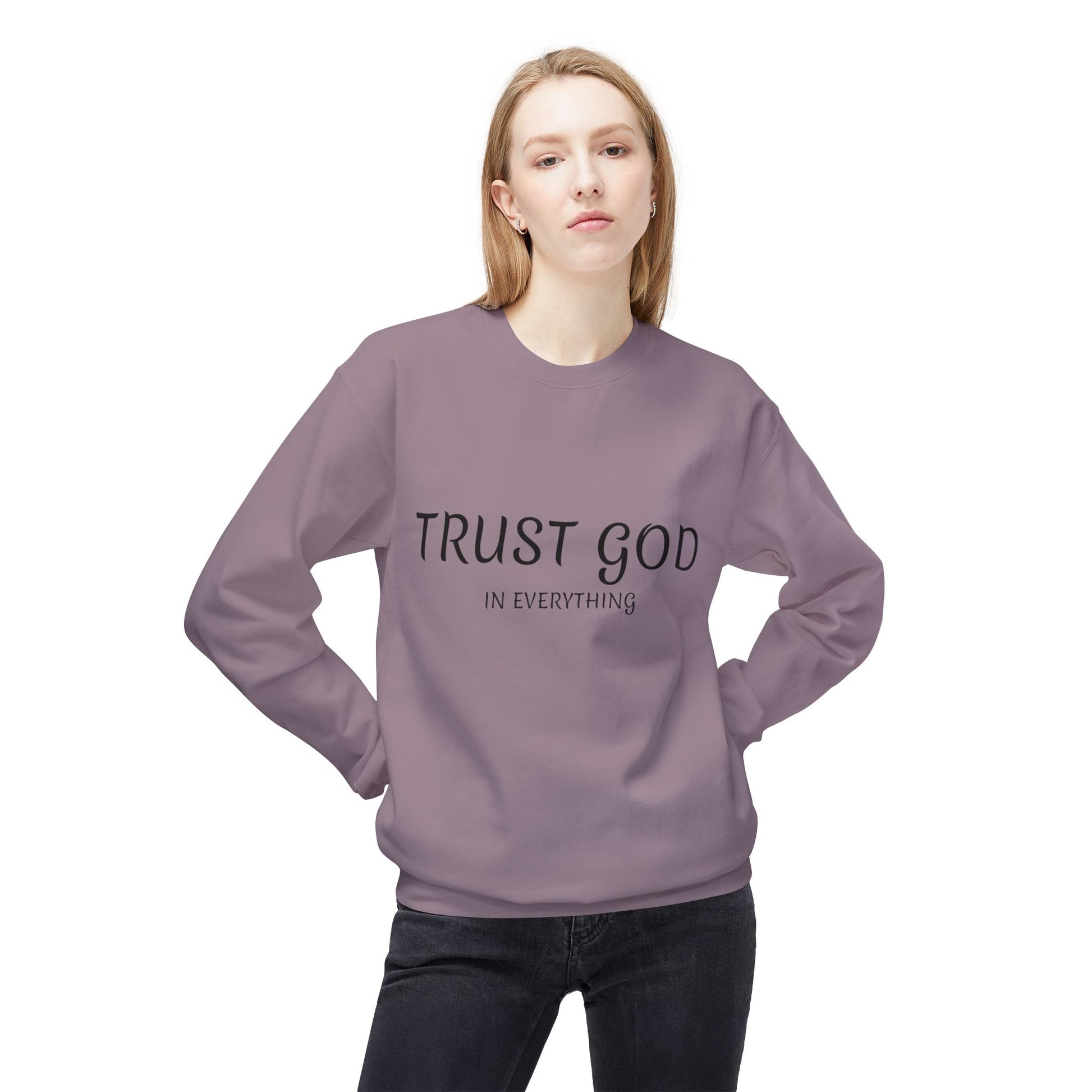 Trust God Fleece Sweatshirt for Comfort and Inspiration