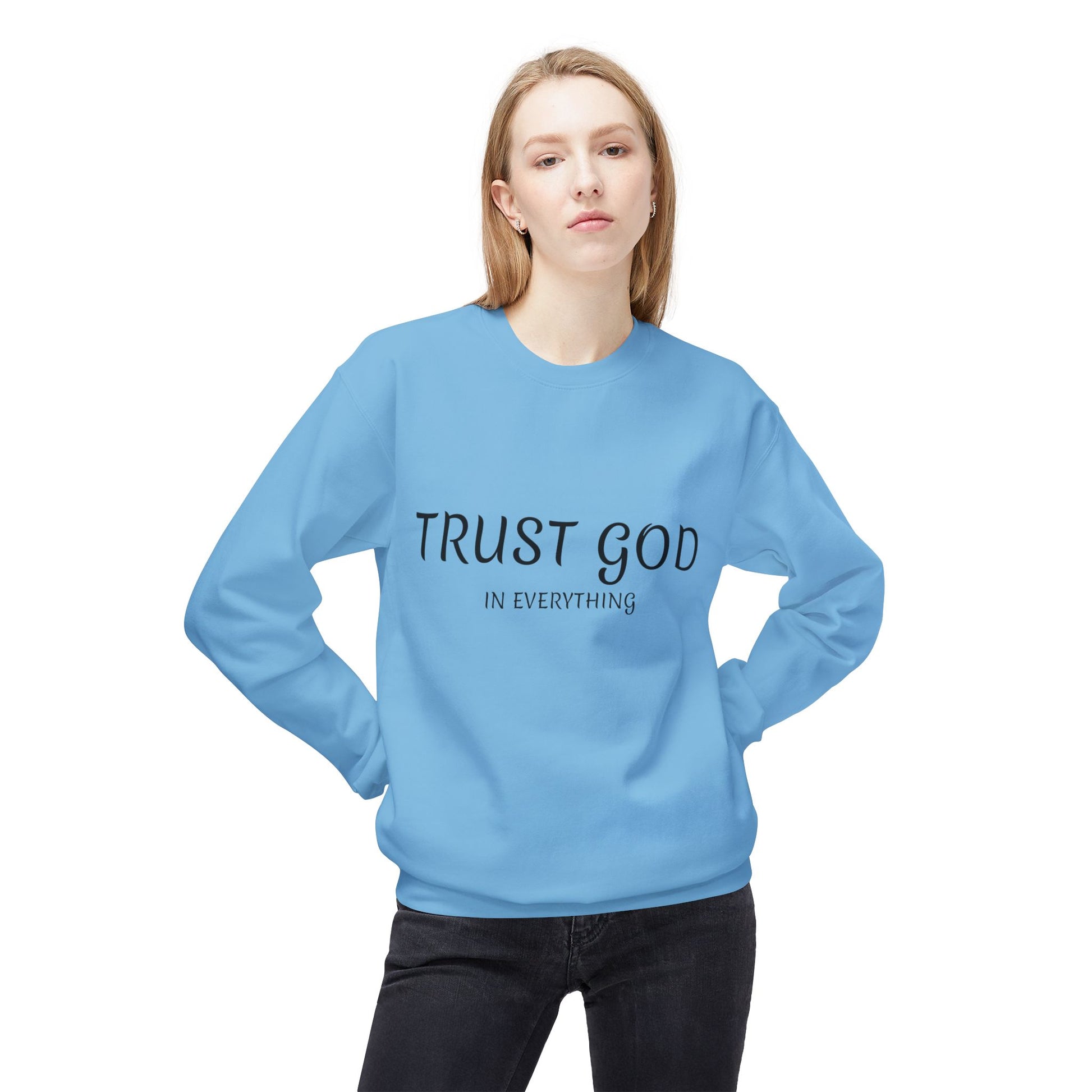 Trust God Fleece Sweatshirt for Comfort and Inspiration