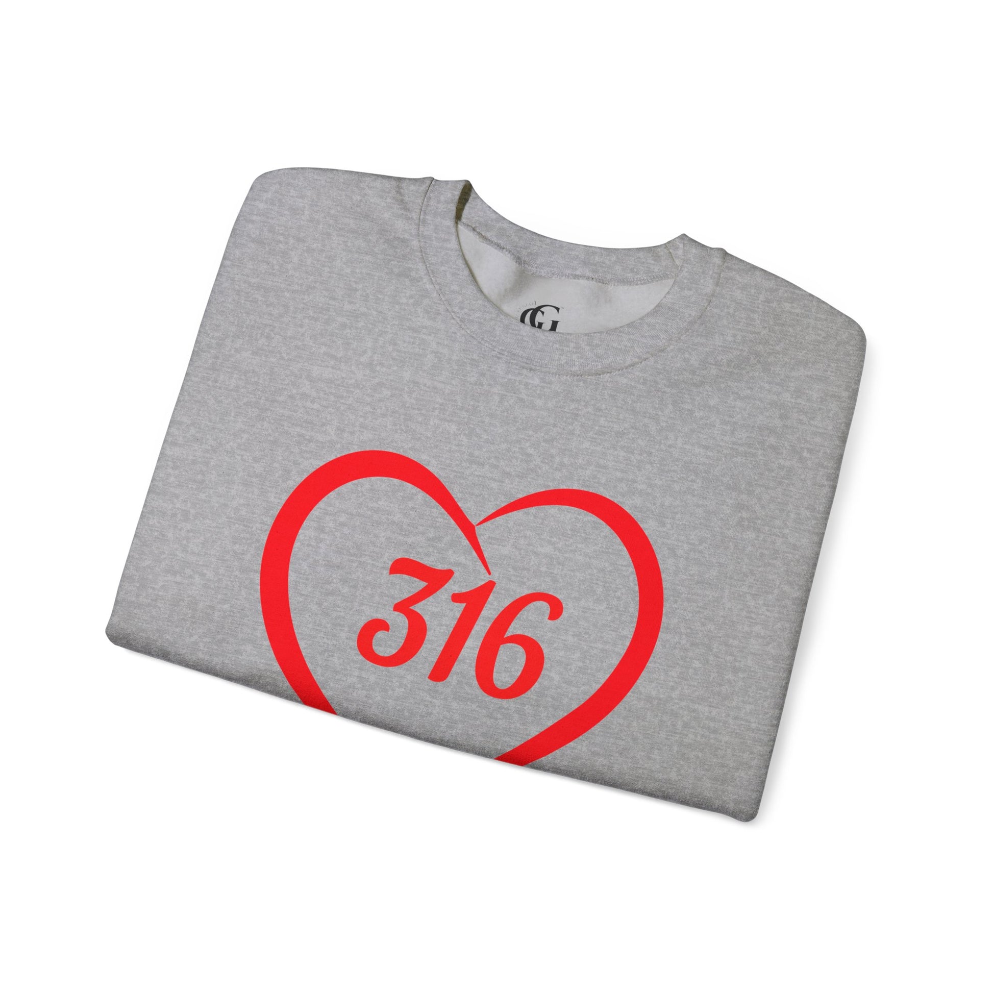 316 Heart Graphic Unisex Crewneck Sweatshirt - Cozy Casual Love