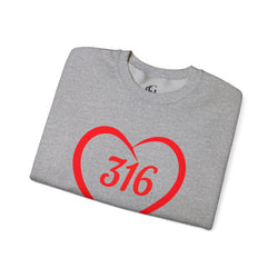 Collection of 316 Heart Graphic Unisex Crewneck Sweatshirt - Cozy Casual Love in a gallery layout