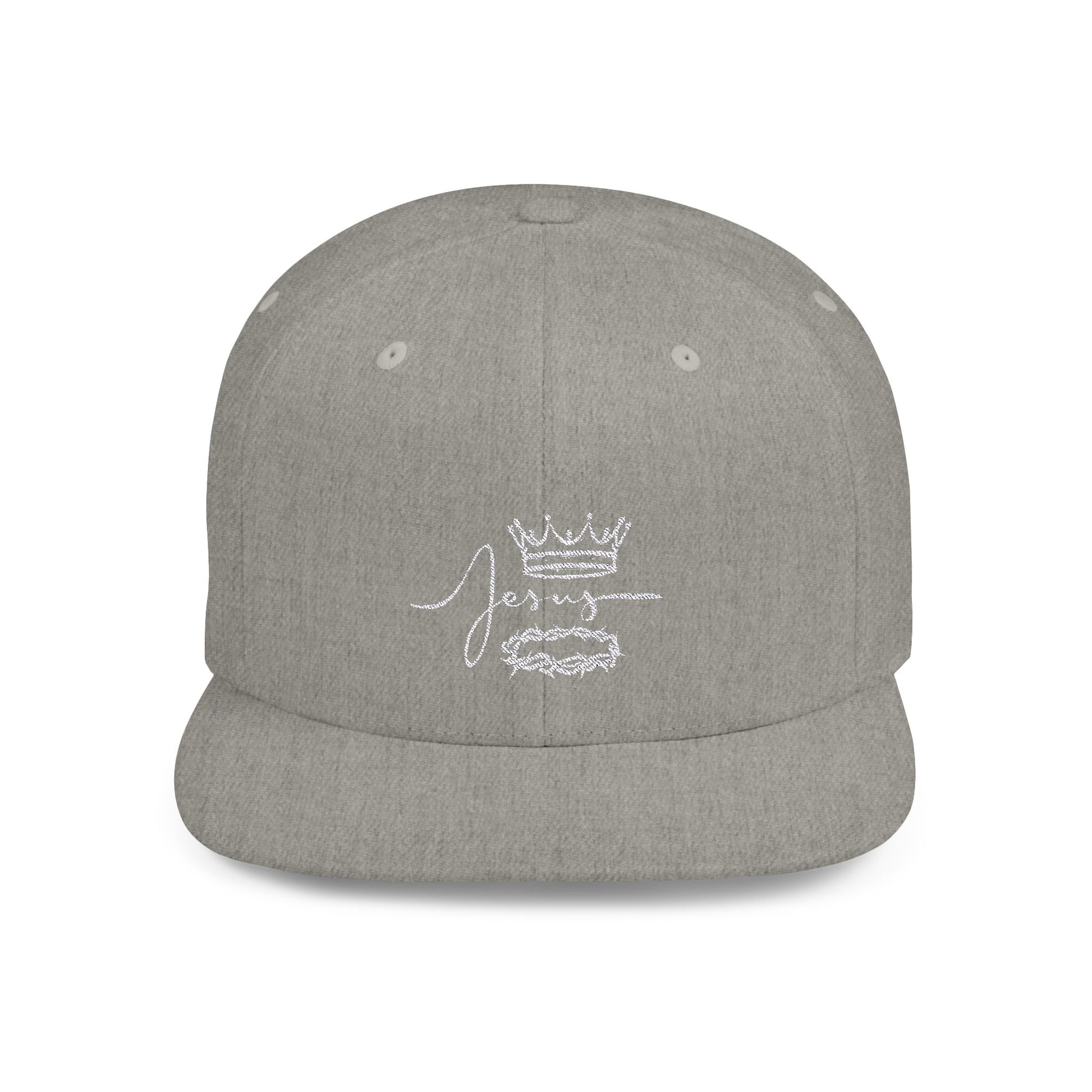 Jesus Crown Flat Bill Snapback Hat - Stylish Christian Apparel