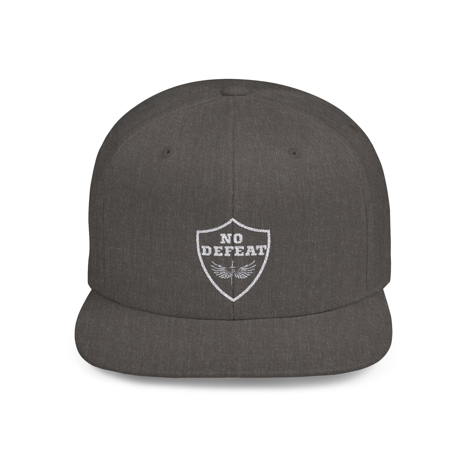 No Defeat Flat Bill Snapback Hat - Perfect for Casual Outings and Celebrations